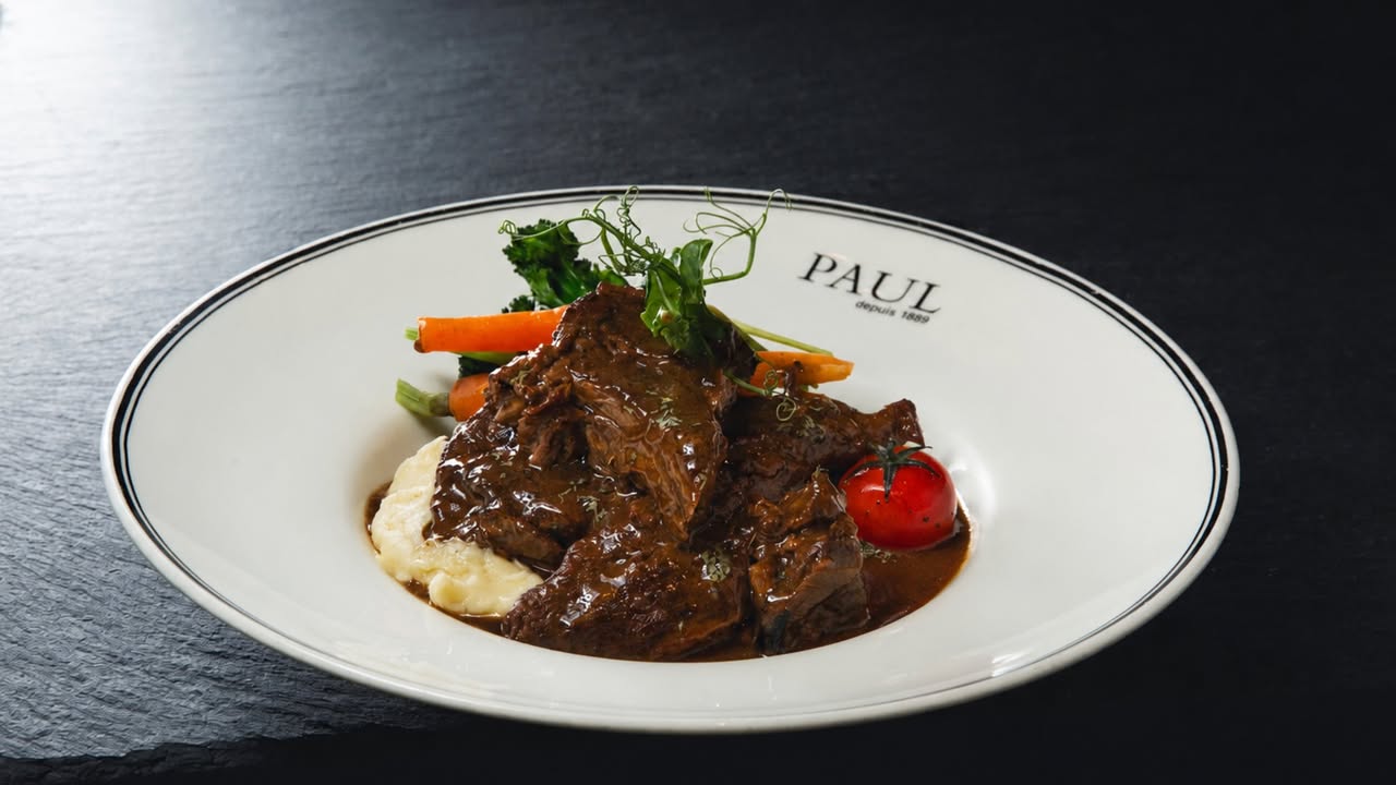 Beef Bourguignon served on a Paul-branded plate