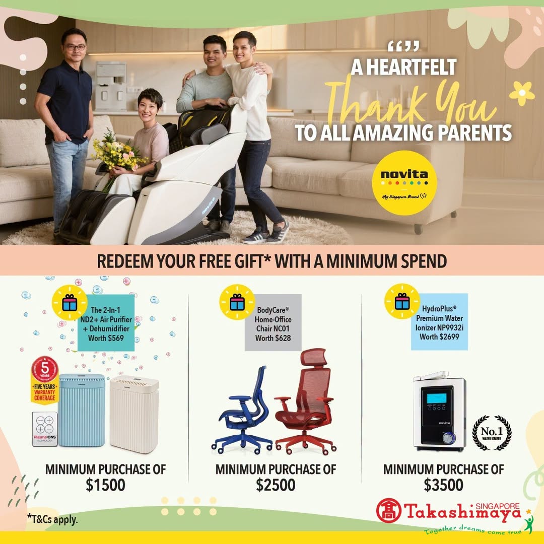 Novita Offers Free Gifts with Purchase at Takashimaya Until 30 Jun 2026