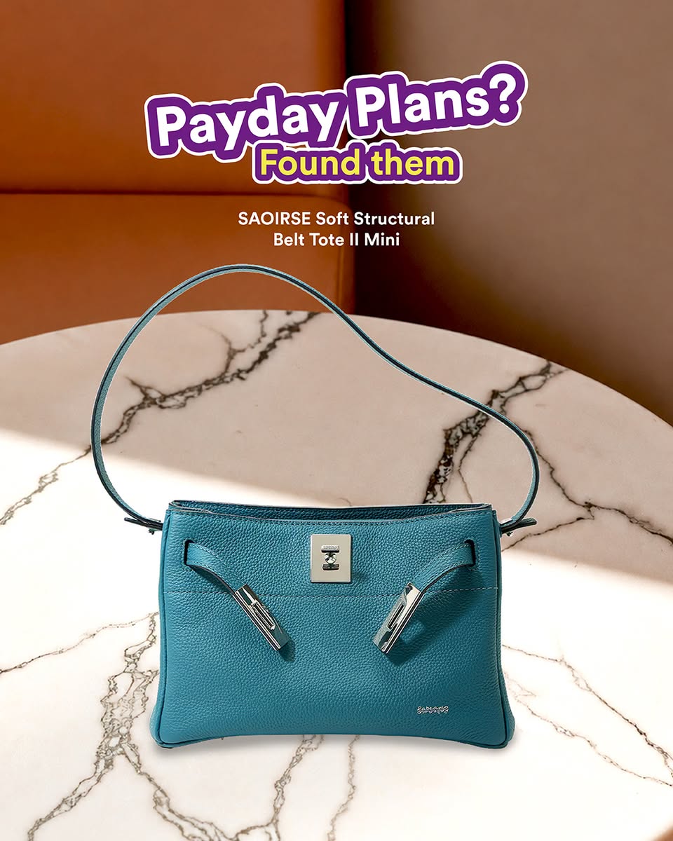 Saoirse Soft Structural Belt Tote II Mini in teal