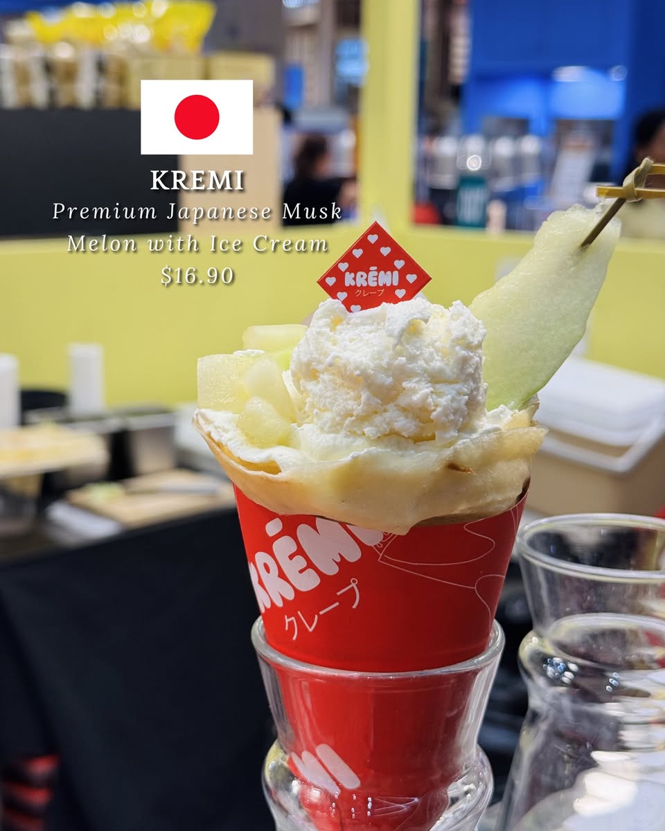 KREMI Premium Japanese Musk Melon with Ice Cream crepe