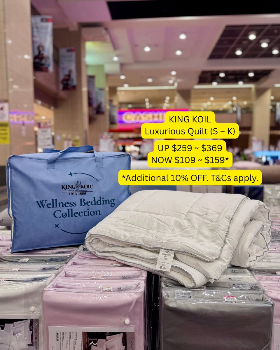 King Koil Luxurious Quilt bedding display