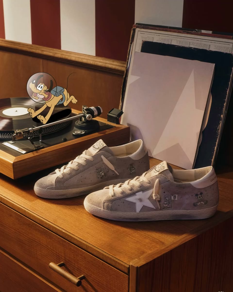 Disney x Golden Goose hoodie and sneakers at Paragon