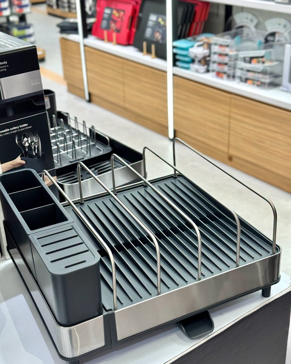 Dishwasher safe cutlery holder with drainage system at Takashimaya Household Department