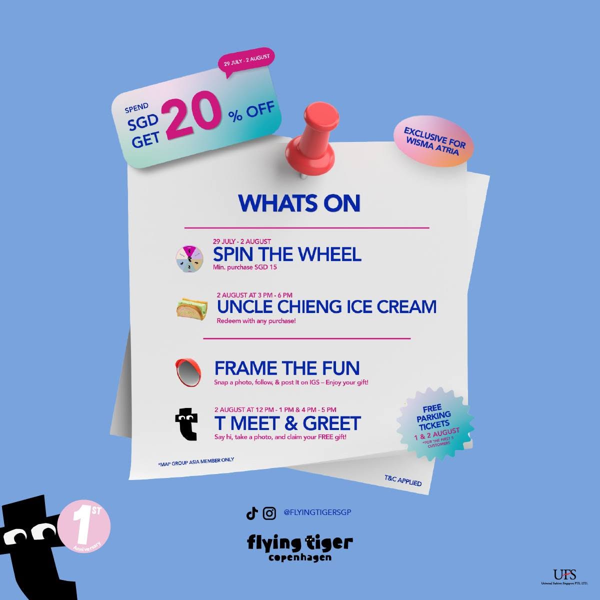 Flying Tiger Copenhagen anniversary promotion details at Wisma Atria