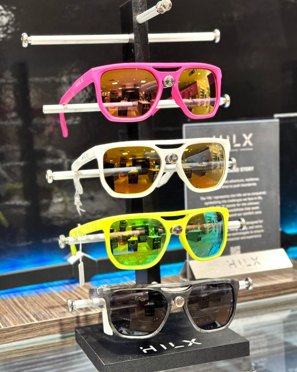 HILX sunglasses on rotating stand at Takashimaya Men's Fashion