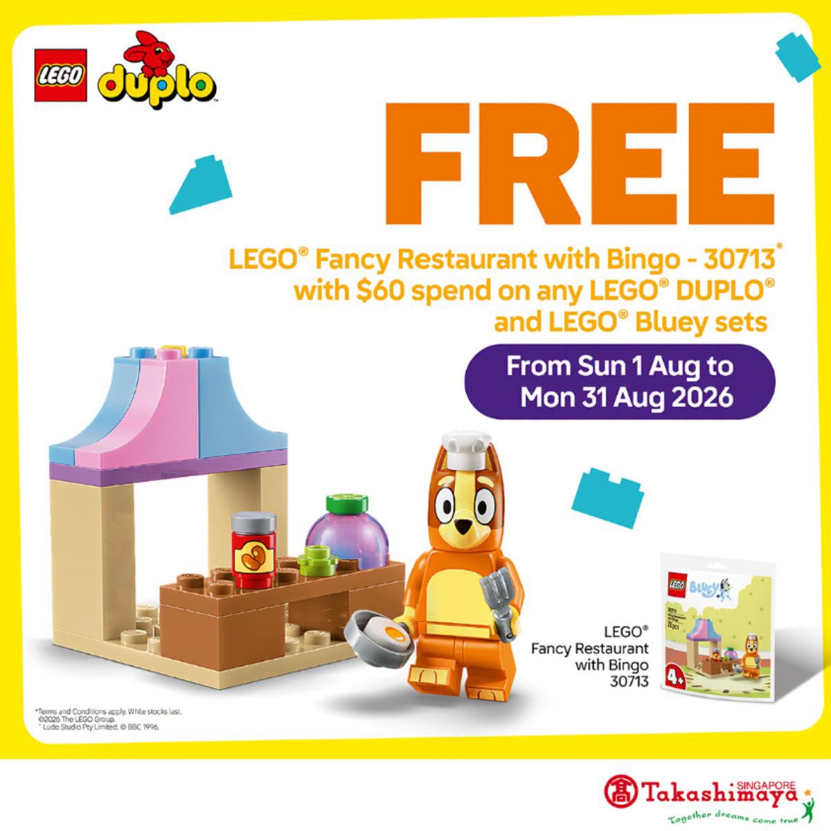 LEGO Fancy Restaurant with Bingo promotional set at Takashimaya