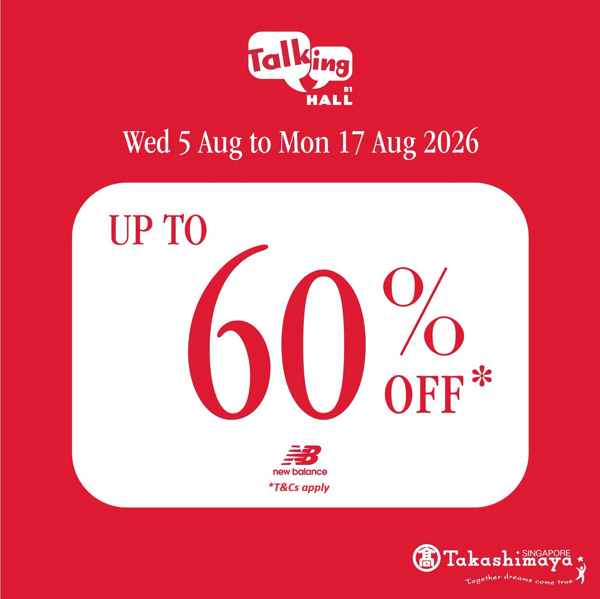 New Balance Event at Takashimaya Offers Up to 60% Off Sneakers and Apparel