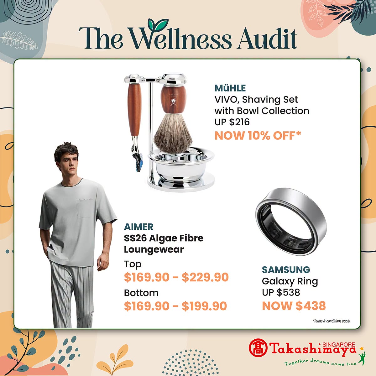 Muhle VIVO Shaving Set, Aimer SS26 Algae Fibre Loungewear and Samsung Galaxy Ring