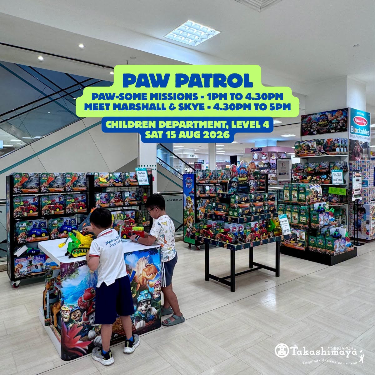 Paw Patrol event at Takashimaya Children's Department Level 4