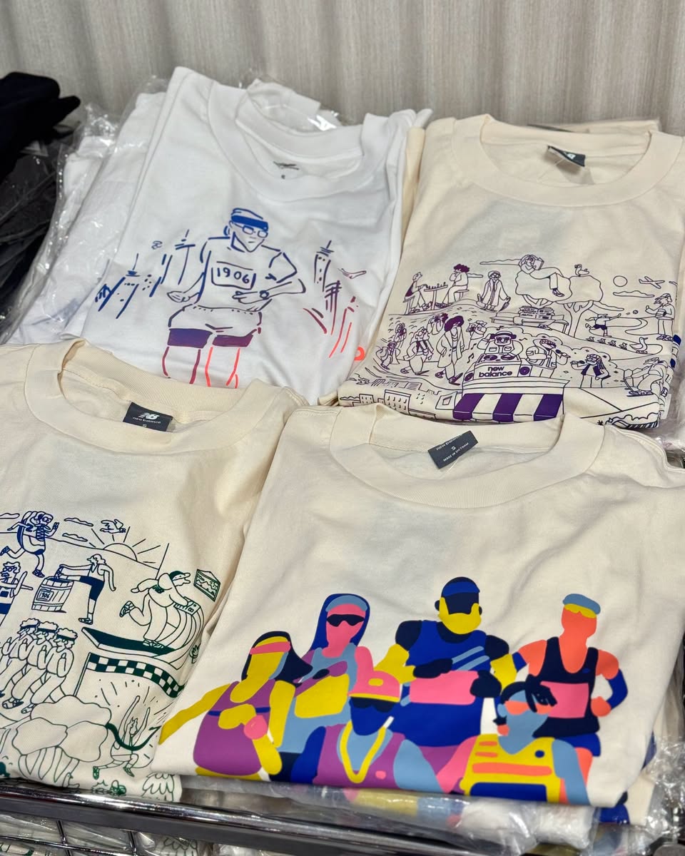 New Balance limited edition T-shirts on display