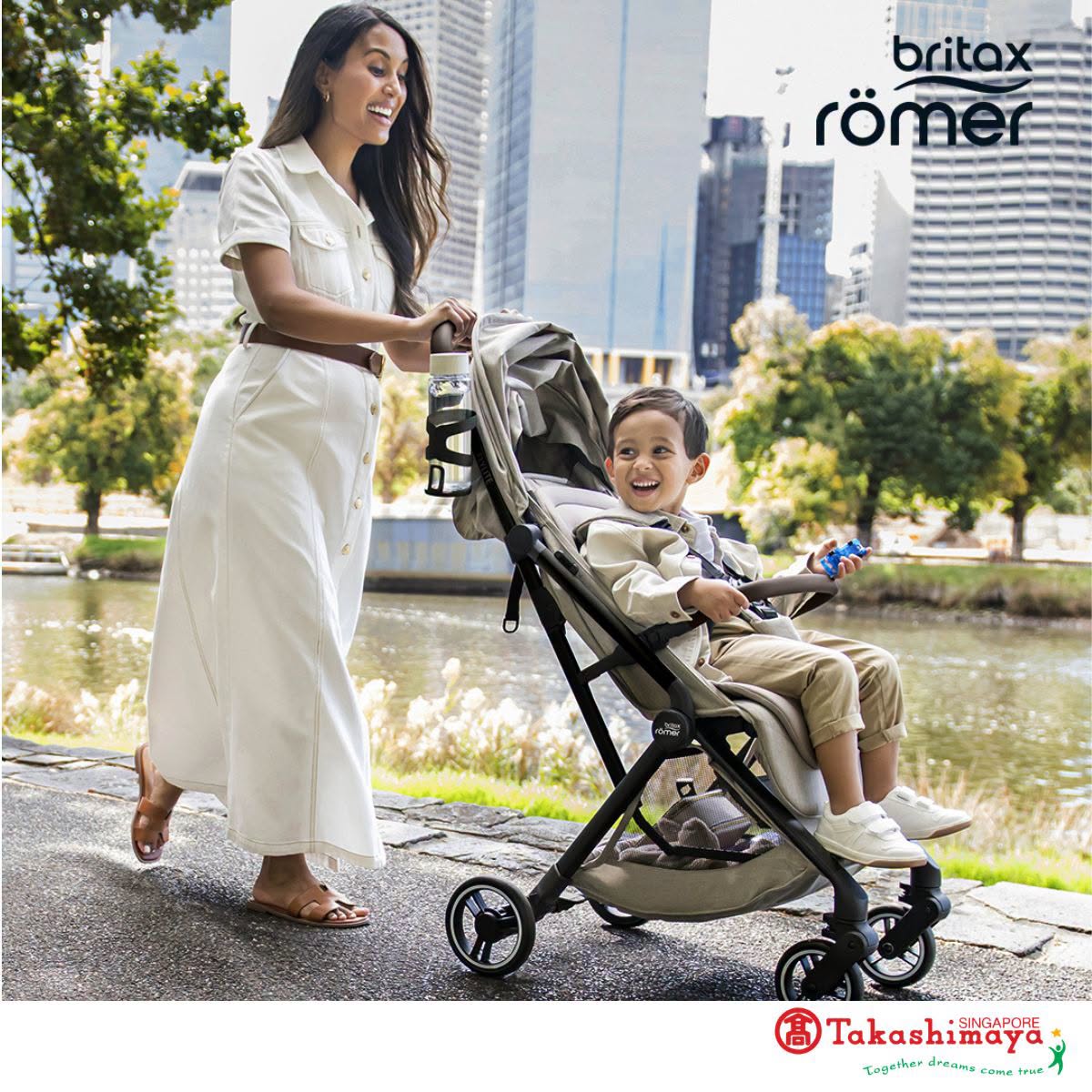 Britax Römer stroller in use along a riverside path