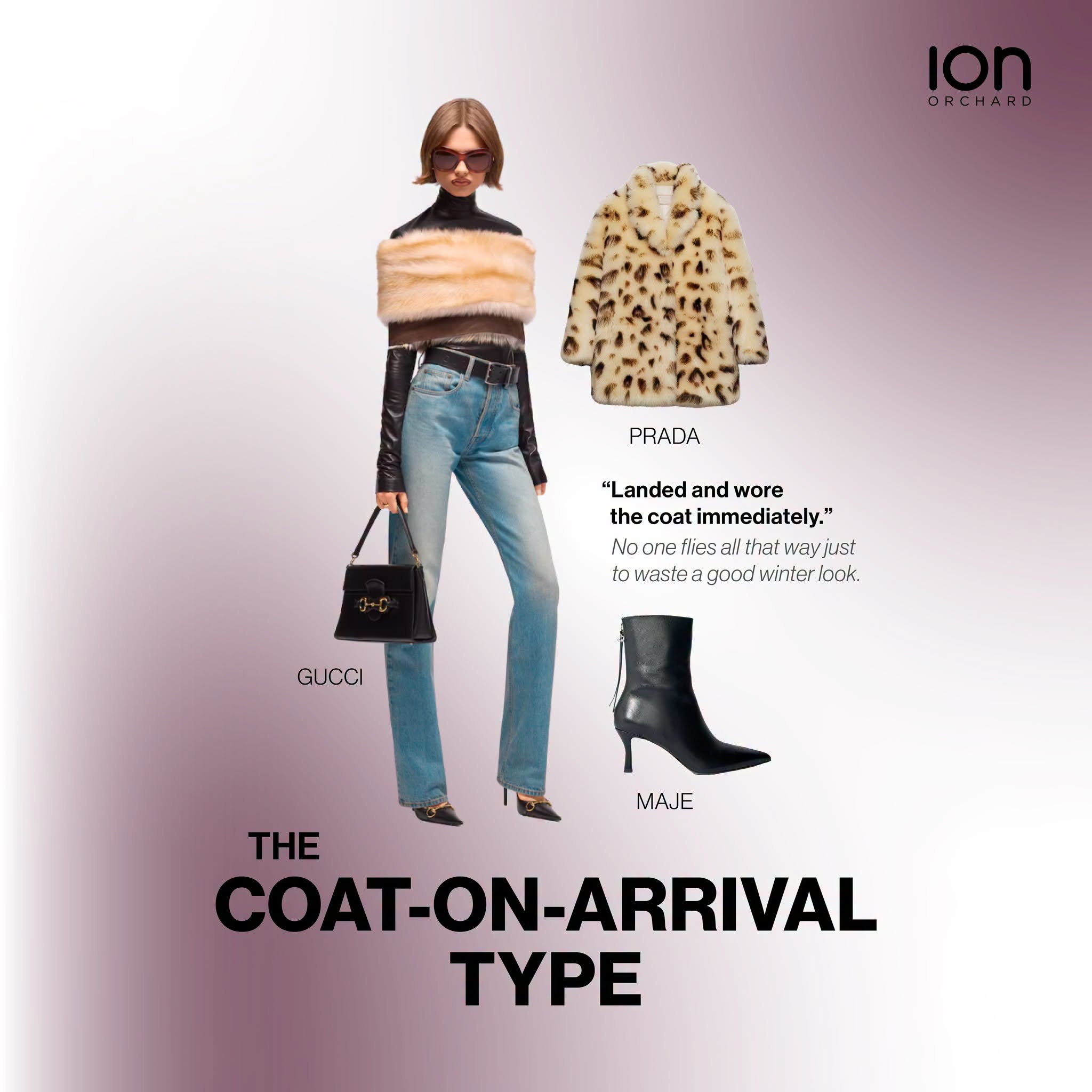 Coat-on-Arrival fashion from Gucci, Prada, and Maje