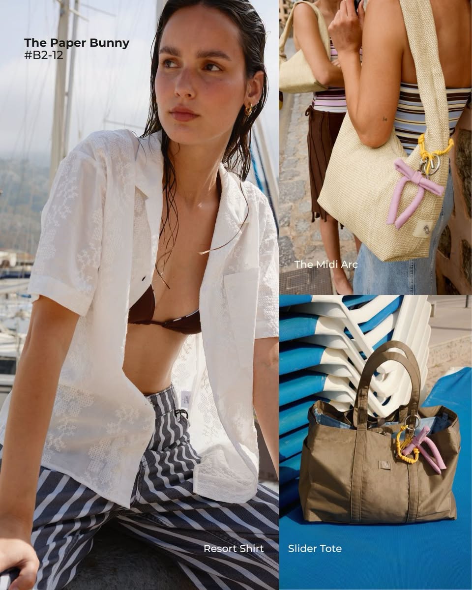 The Paper Bunny Resort Shirt and Slider Tote