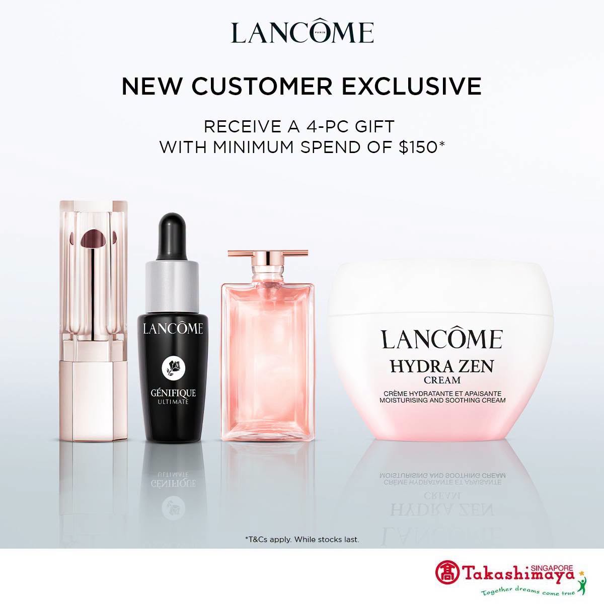Lancome new customer exclusive 4-piece gift at Takashimaya Singapore
