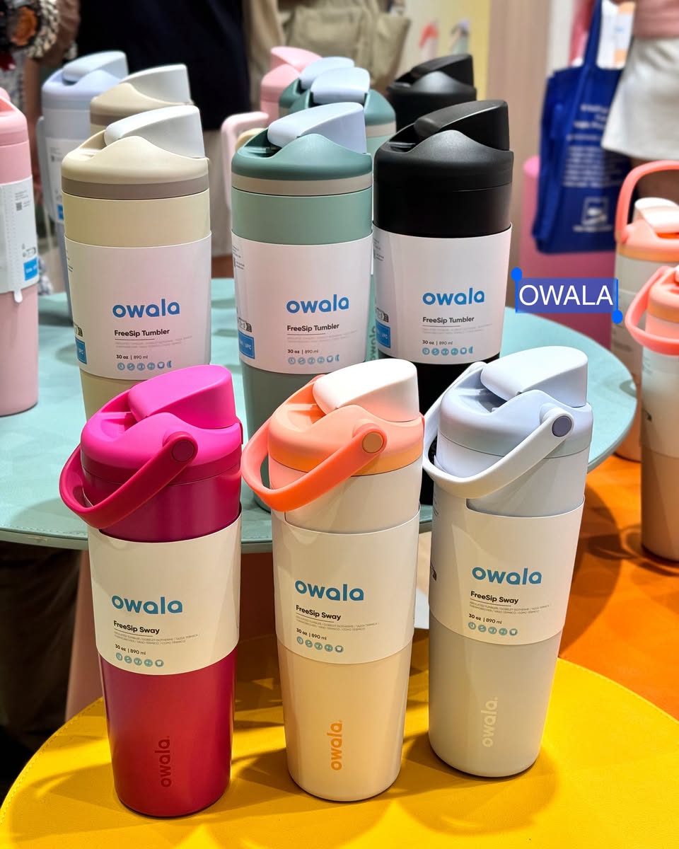 Owala FreeSlip Tumbler and FreeSlip Swirl water bottles