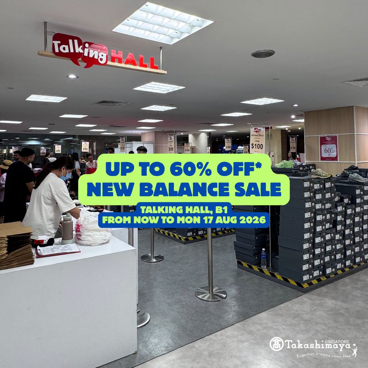 New Balance sale at Talking Hall B1 Takashimaya
