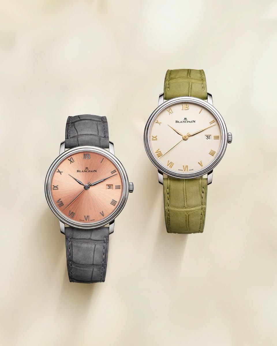 Three Blancpain watches displayed
