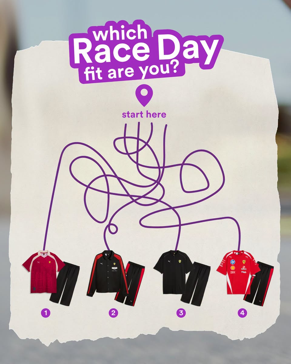 Scuderia Ferrari x Puma race day outfit personalities