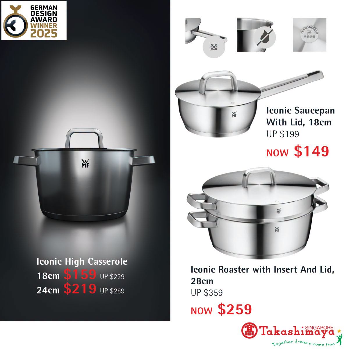 WMF Iconic cookware range at Takashimaya
