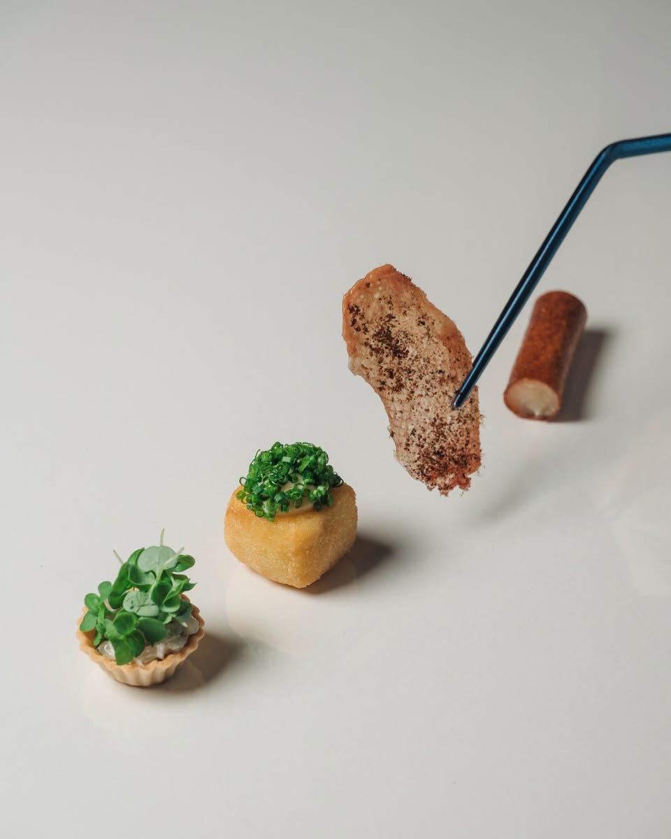 Illustration of plant-topped desserts