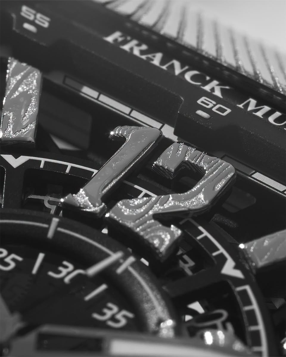 Close-up of Franck Muller watch dial