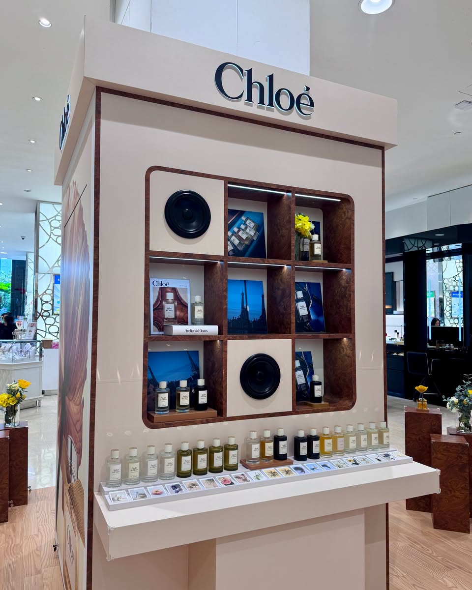 Chloé fragrance products on display