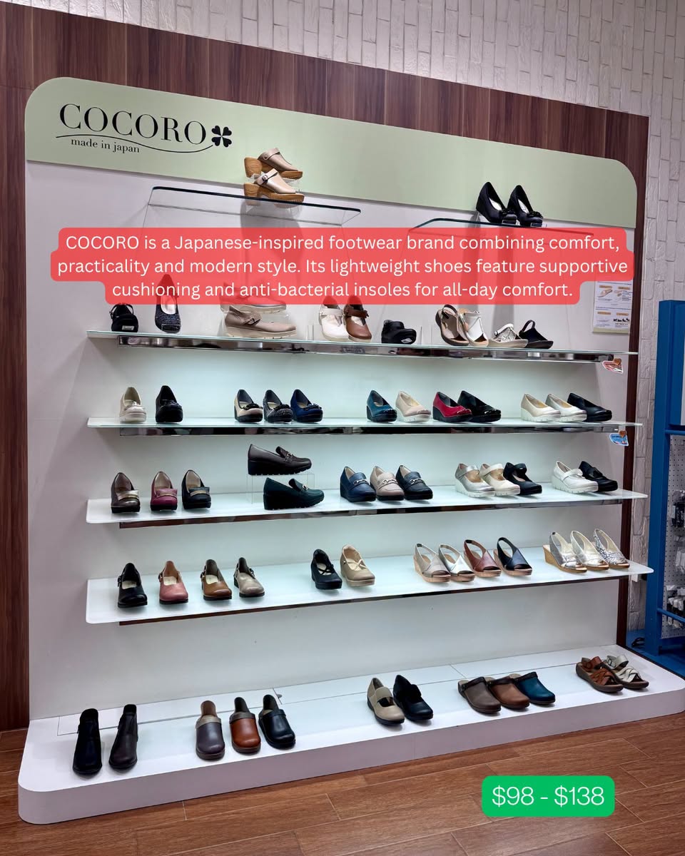 COCORO footwear display at Takashimaya