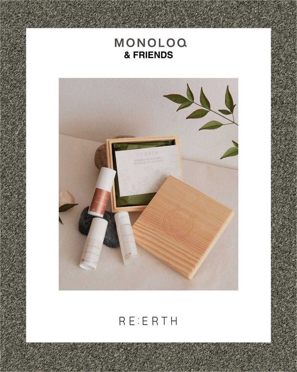 RE:ERTH skincare products featured at MONOLOQ & FRIENDS