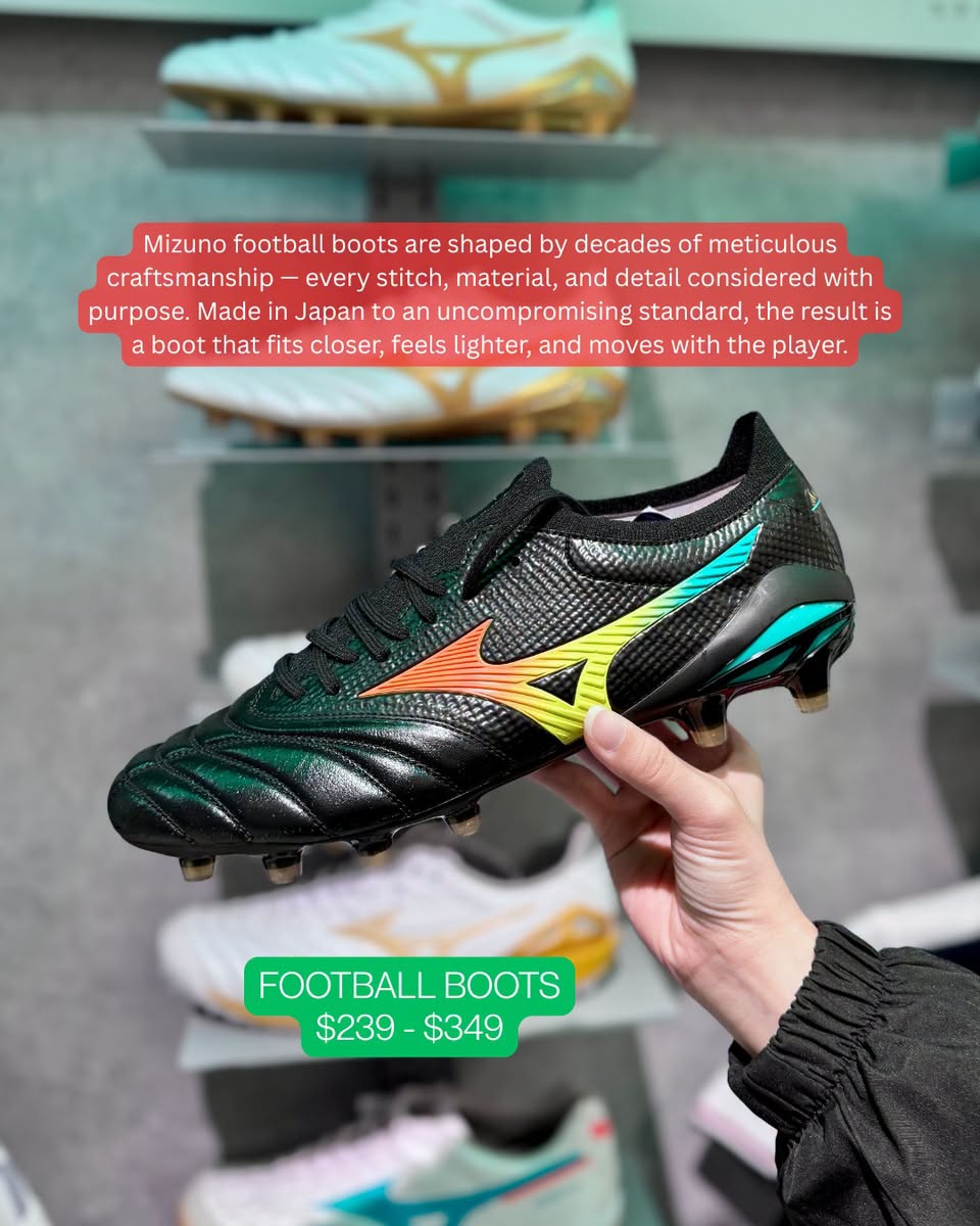 Mizuno football boots at Takashimaya