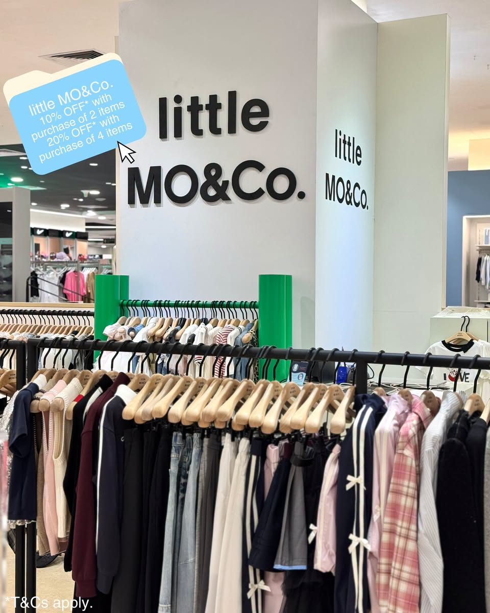 little MO&Co. clothing display at Takashimaya