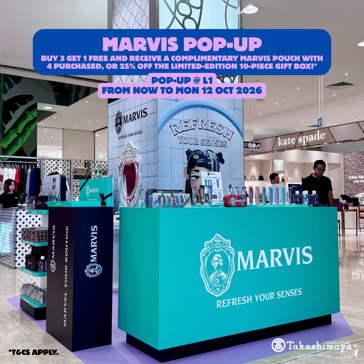 MARVIS toothpaste pop-up at Takashimaya L1