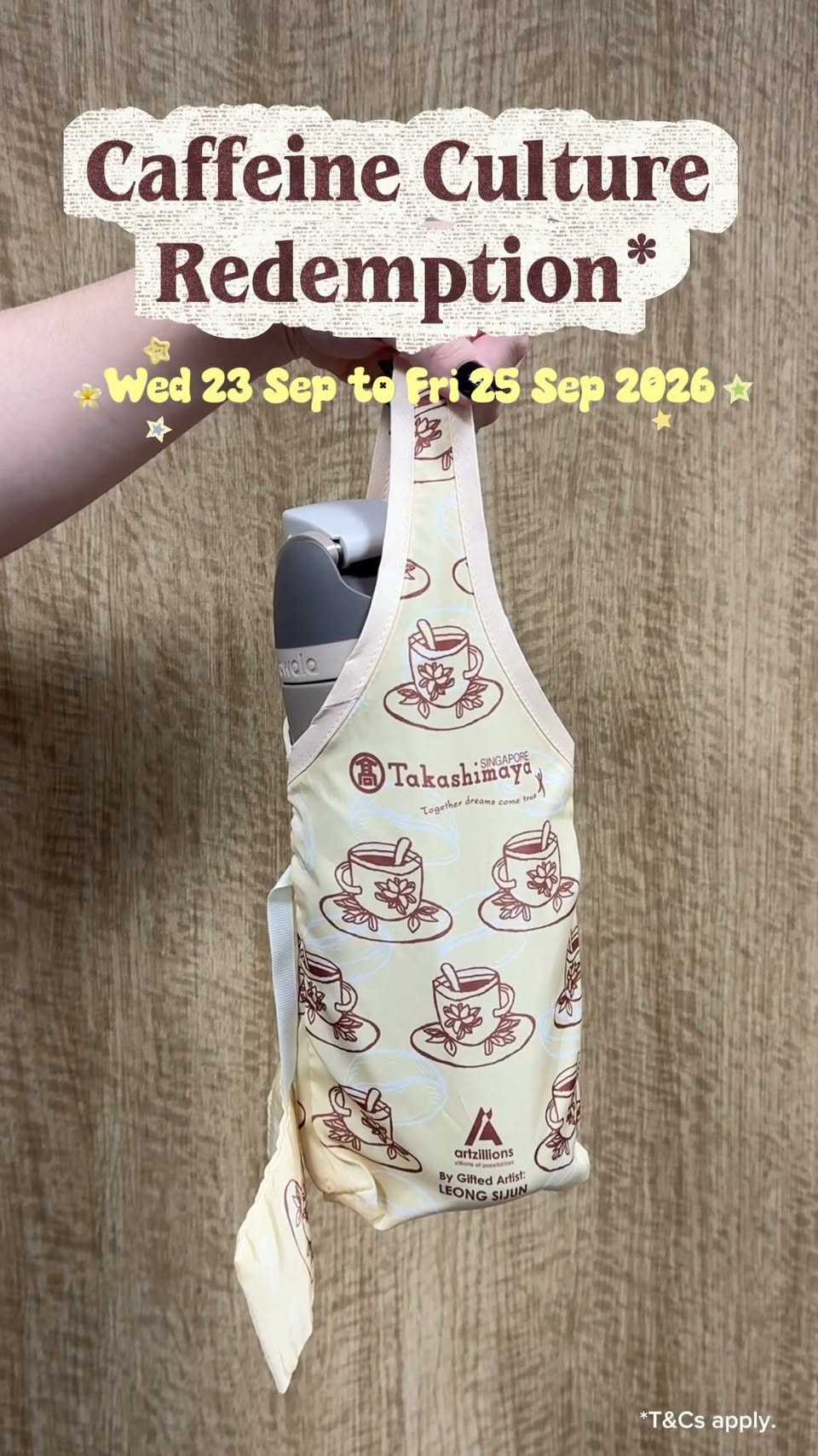 Caffeine Culture x Artzillions Cup Sleeve Redemption at Takashimaya