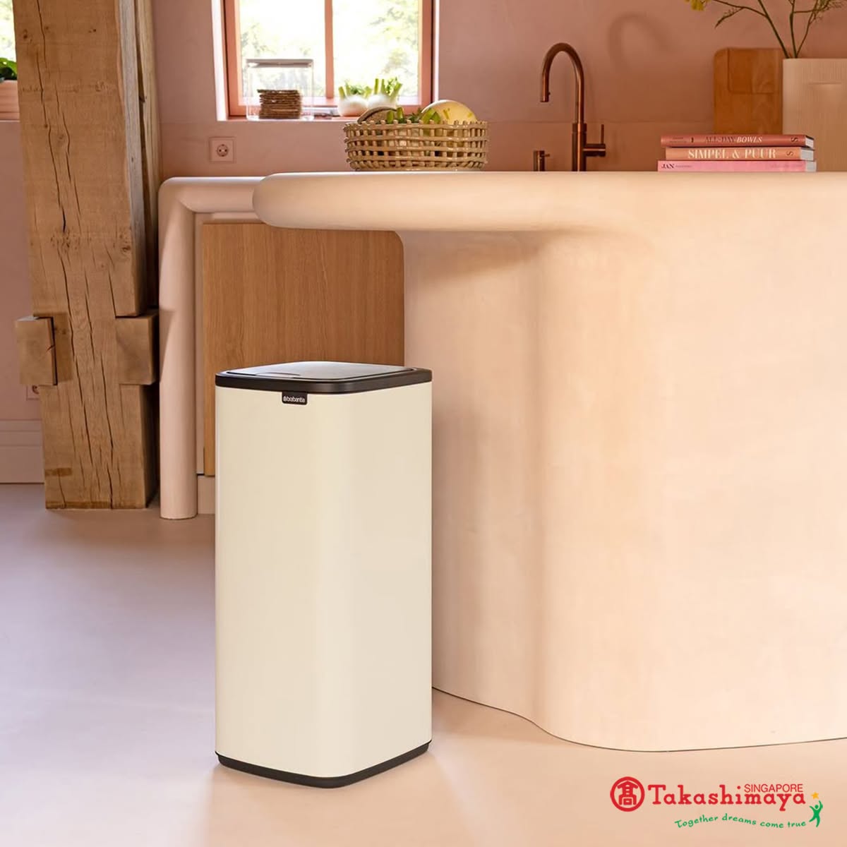 Brabantia Bo Touch Bin in Soft Beige at Takashimaya Department Store