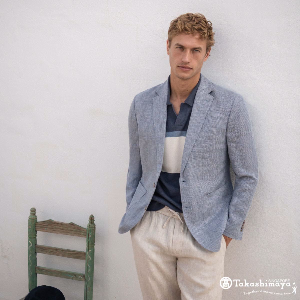Rodd & Gunn tailored blazer and linen trousers look