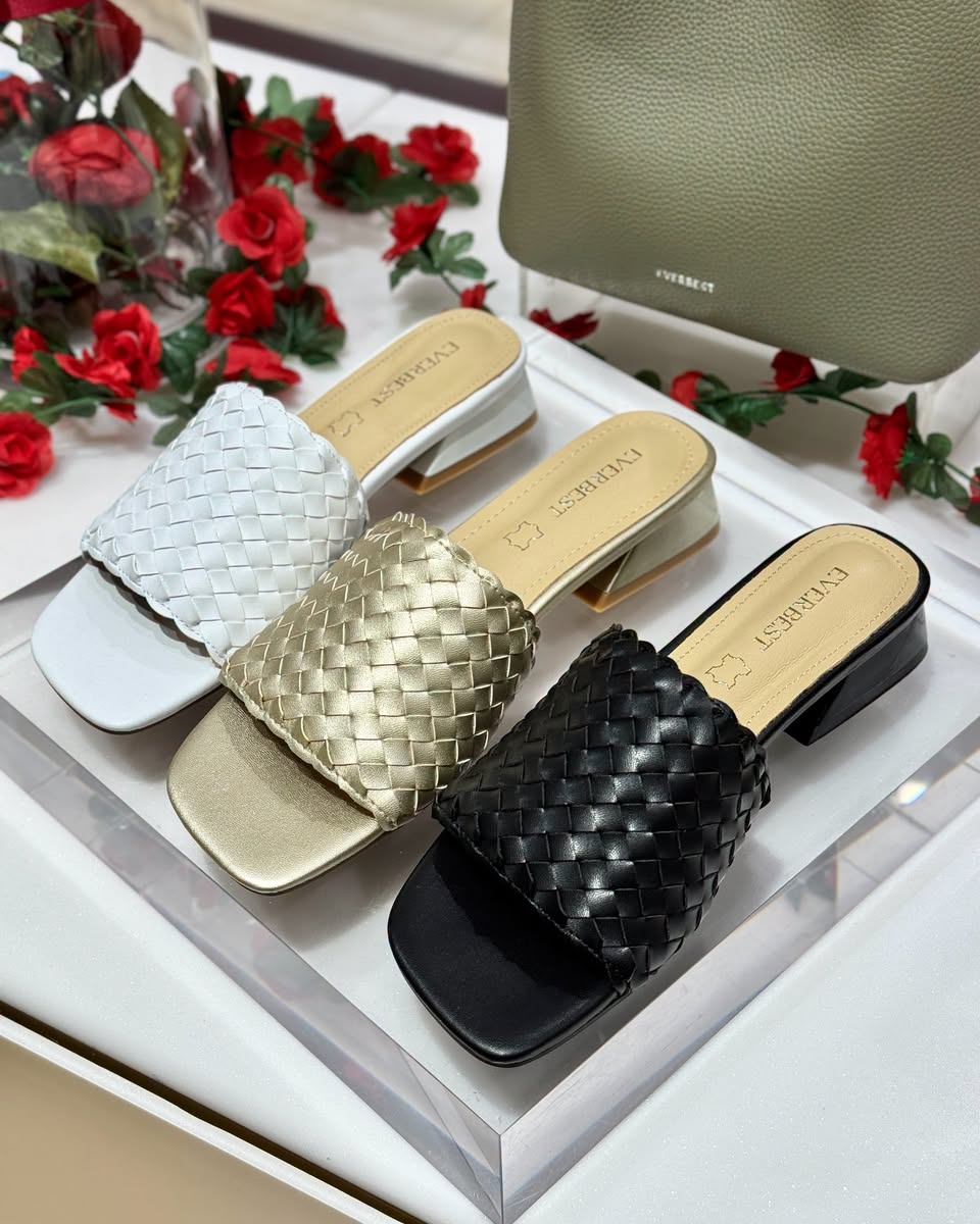 Everbest woven leather mule sandals