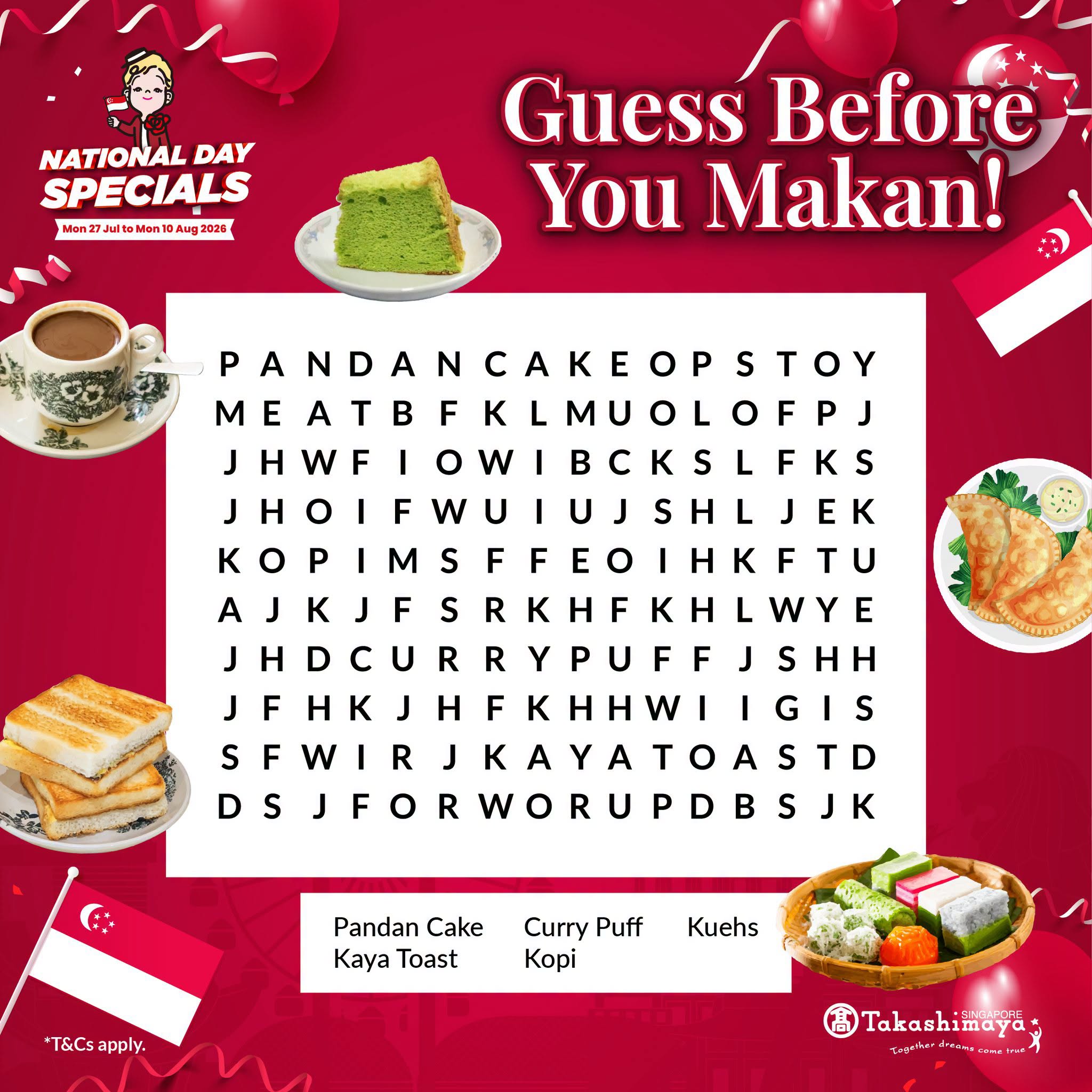 Takashimaya National Day Specials Feature Local Delights from $1.50
