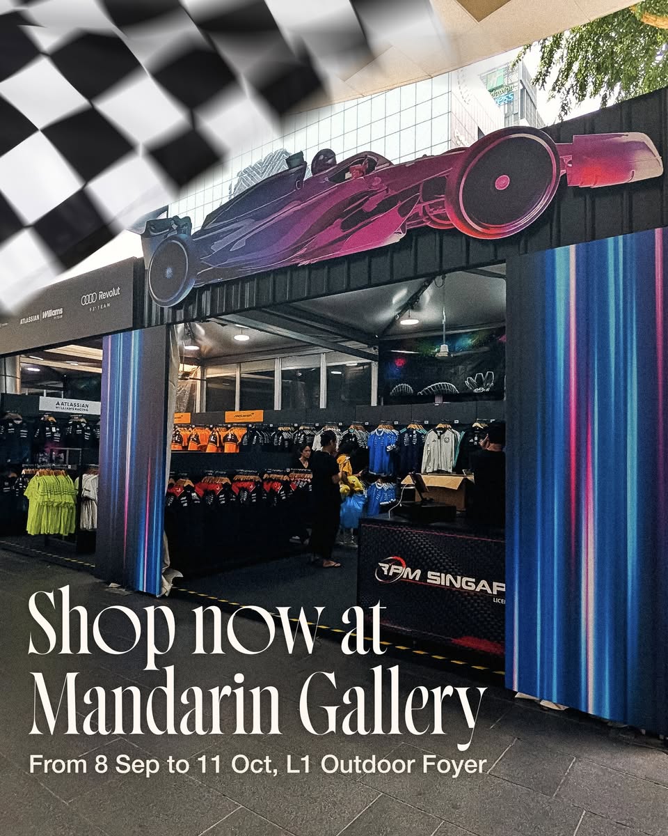 F1 merchandise pop-up at Mandarin Gallery L1 Outdoor Foyer