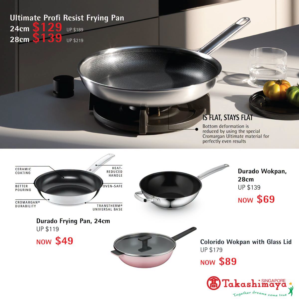 WMF frying pans and wokpans at Takashimaya
