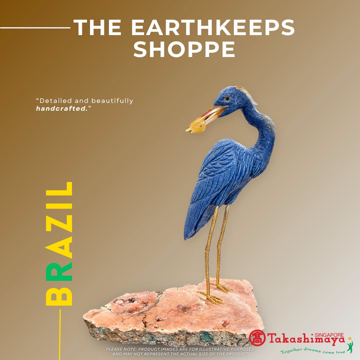 Summer Crystal Bird Event at Takashimaya Features Brazil Handcarved Crystals