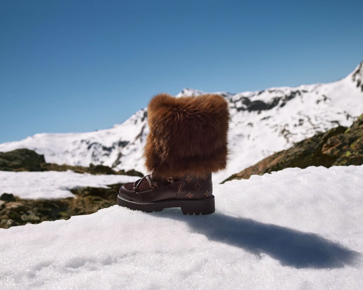 Louis Vuitton ankle boot with fur trim