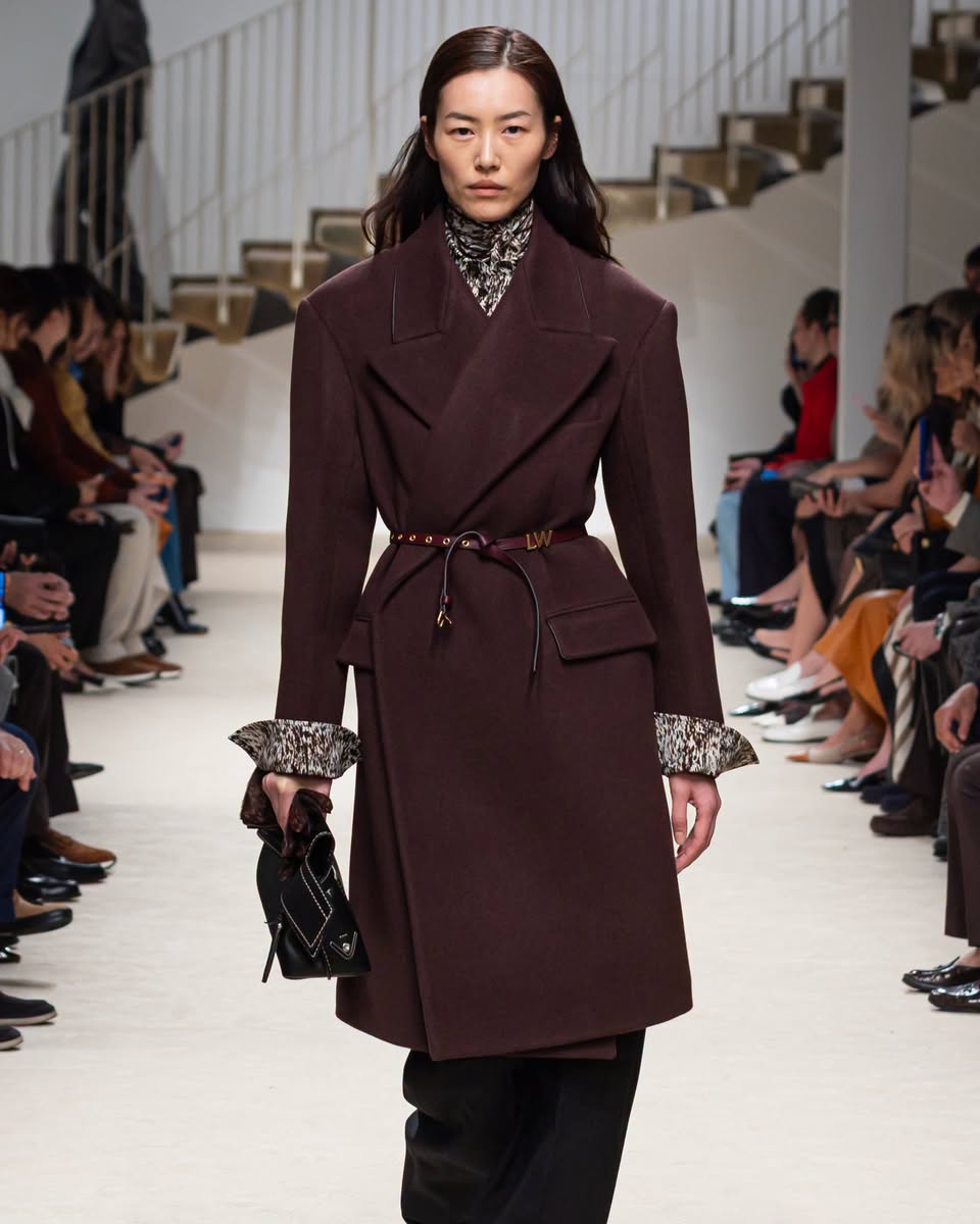 Tod's Fall-Winter 2026/27 runway look featuring structured leatherwork