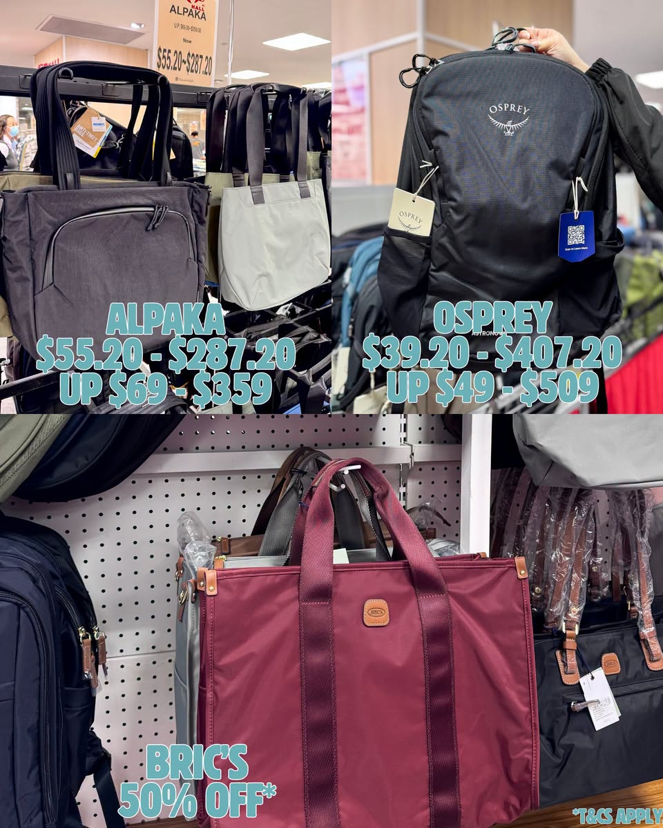 Travel bags from Alpaka, Osprey, and Bric's