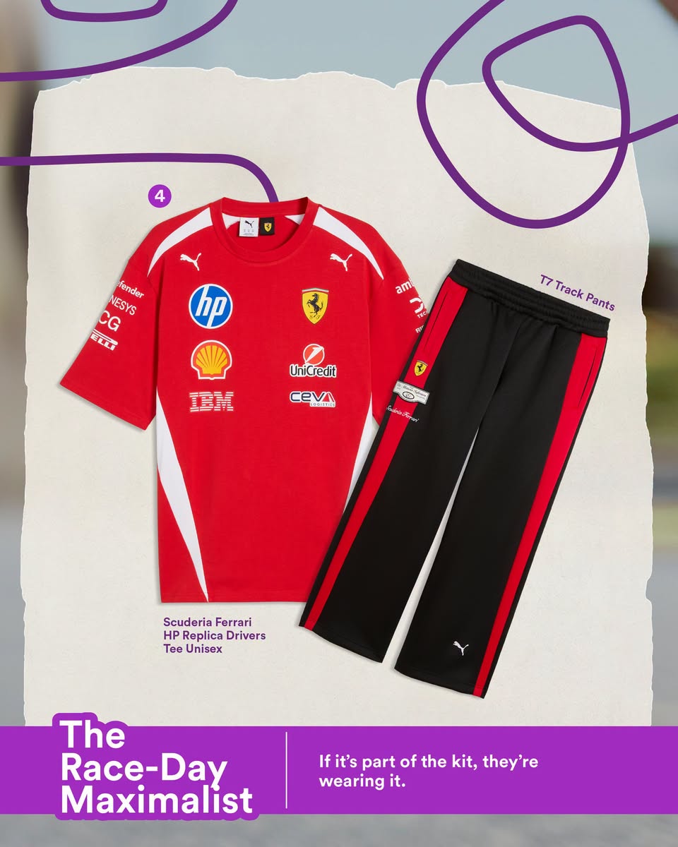 Scuderia Ferrari HP Replica Drivers Tee Unisex with T7 Track Pants