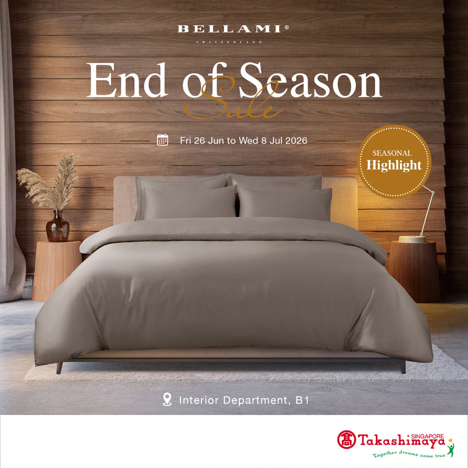 Bellami Switzerland End of Season Sale: Up to 50% Off Bedding at Takashimaya