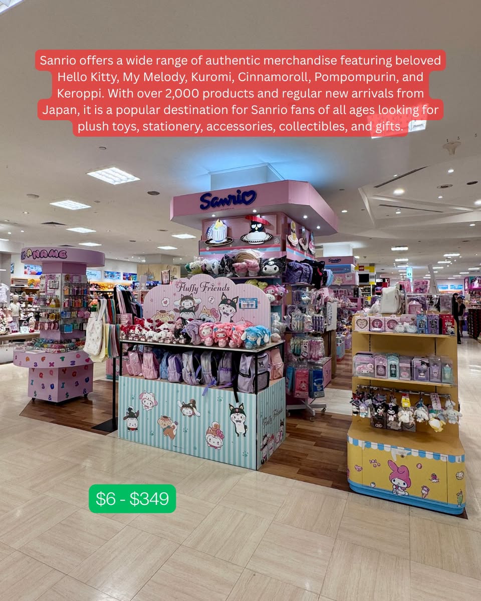 Sanrio merchandise display at Takashimaya
