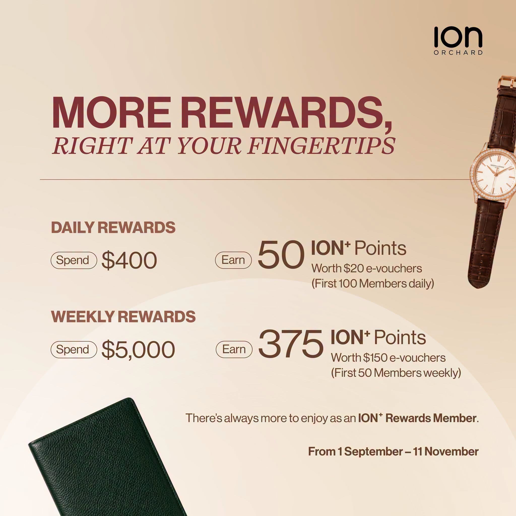 Daily and Weekly Rewards at ION Orchard