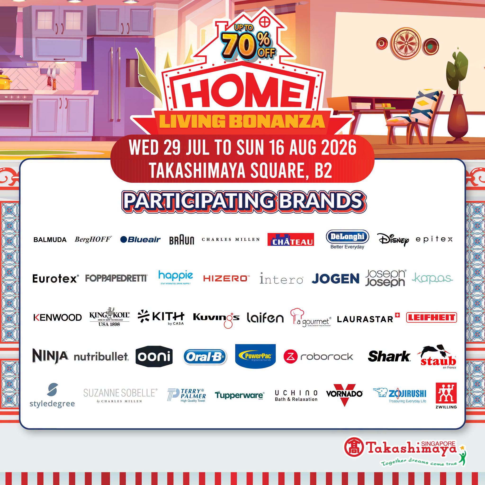 Takashimaya Home Living Bonanza Offers Up to 70% Off Home Essentials