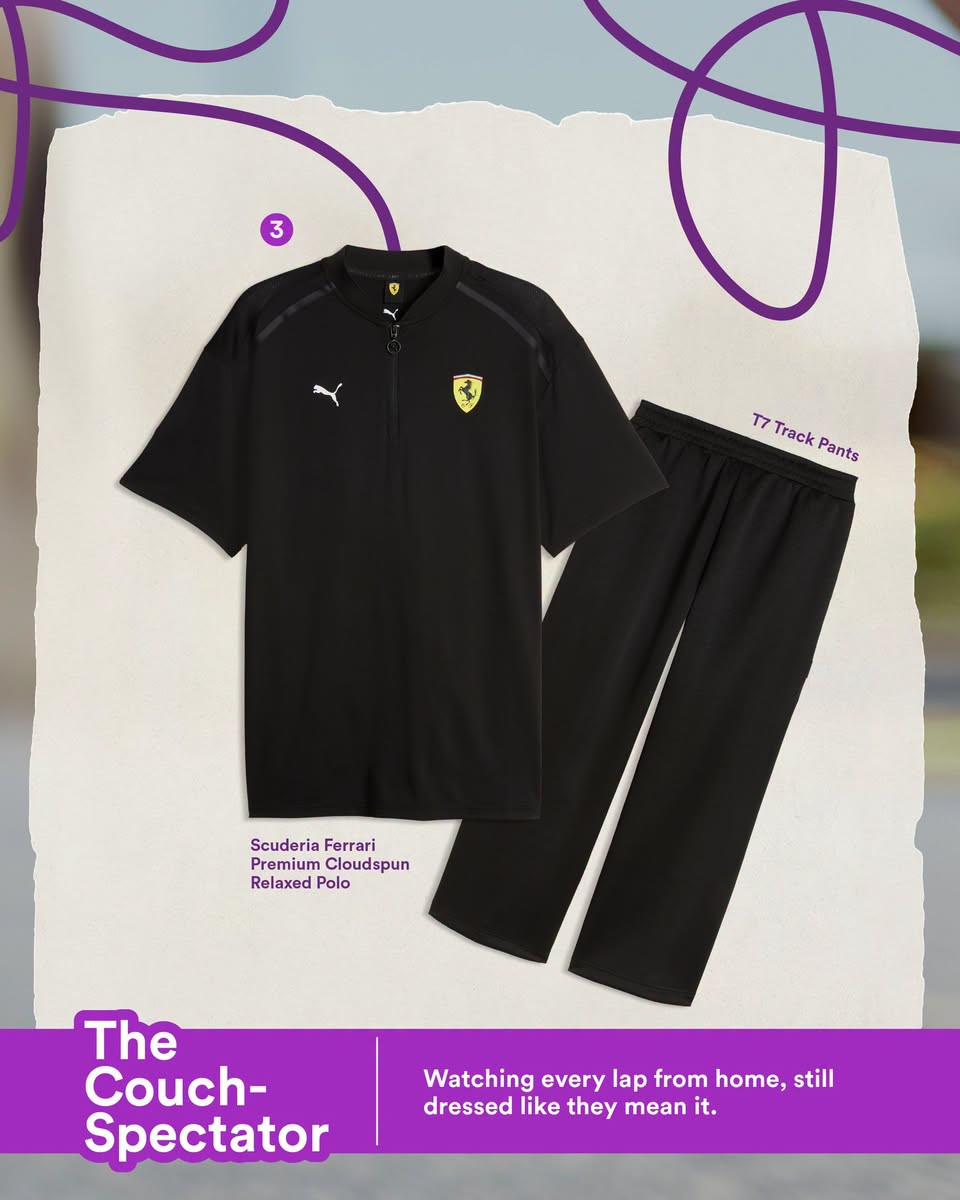 Scuderia Ferrari Premium Cloudspun Relaxed Polo with T7 Track Pants