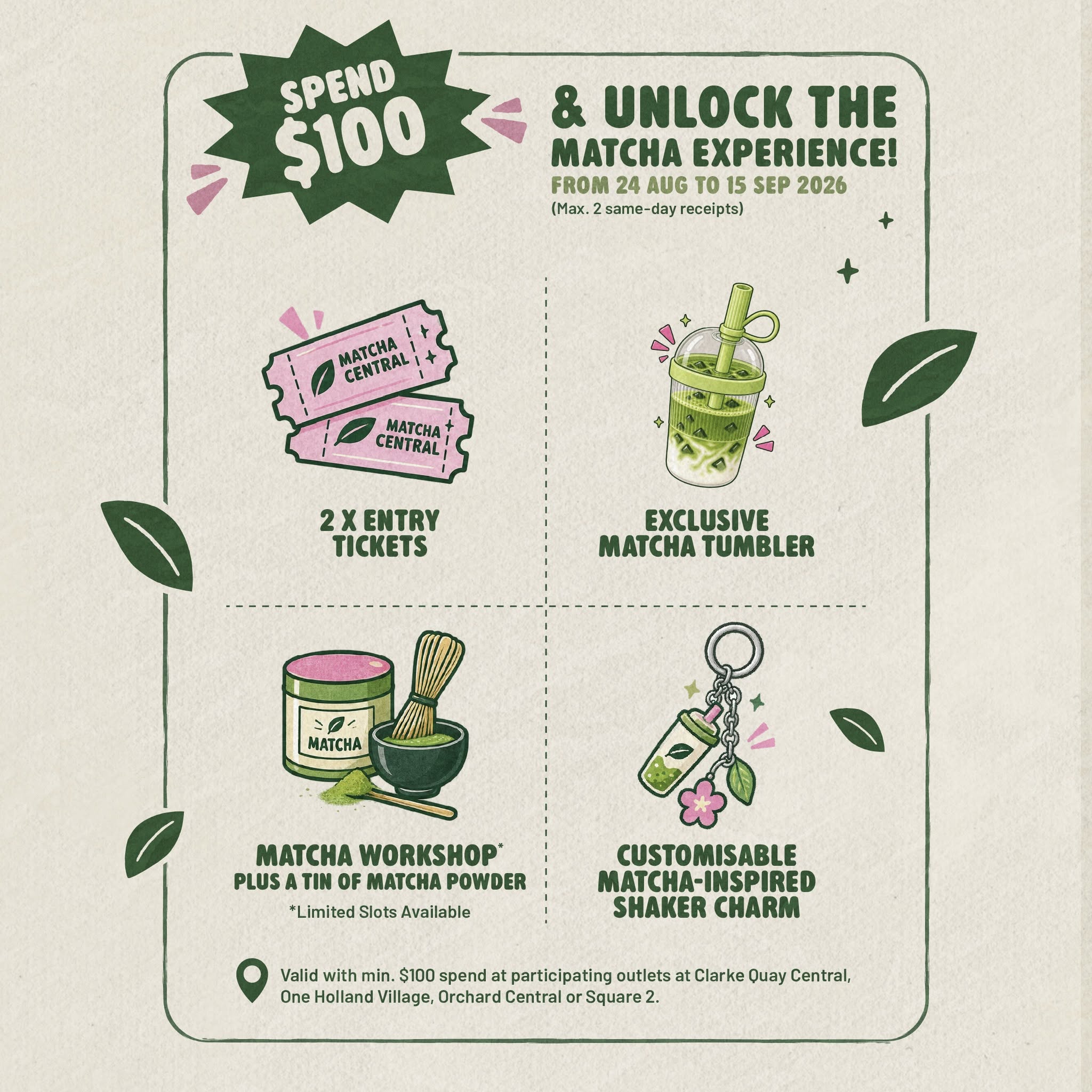 Matcha Central spend promotion rewards