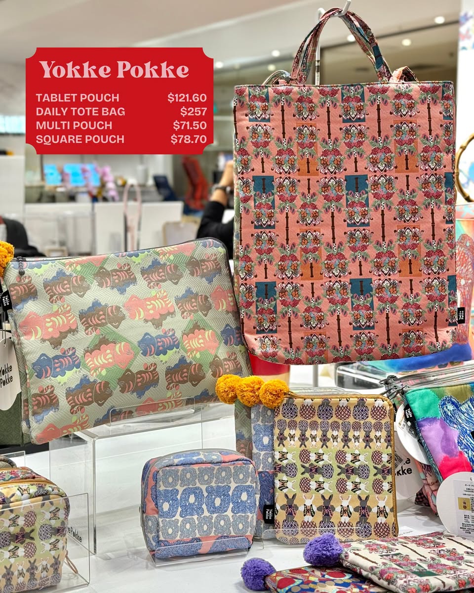 Yokke Pokke pouches and tote bags at Curated Japan